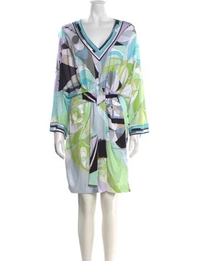 Pre-owned Pucci Printed Knee-length Dress In Blue