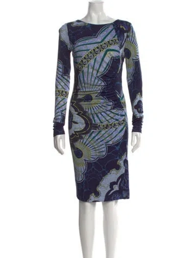 Pre-owned Pucci Printed Knee-length Dress In Blue