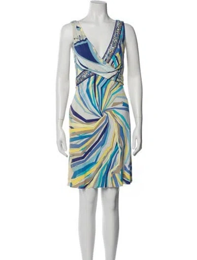 Pre-owned Pucci Printed Knee-length Dress In Blue