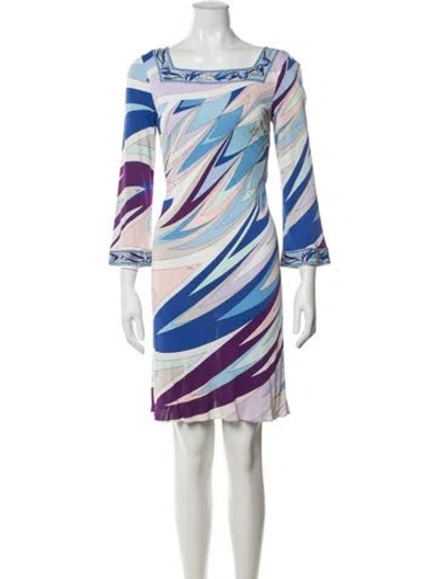 Pre-owned Pucci Printed Knee-length Dress In Blue
