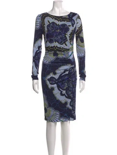 Pre-owned Pucci Printed Knee-length Dress In Blue