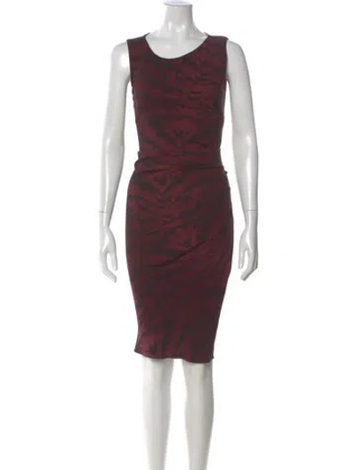 Pre-owned Pucci Printed Knee-length Dress In Burgundy