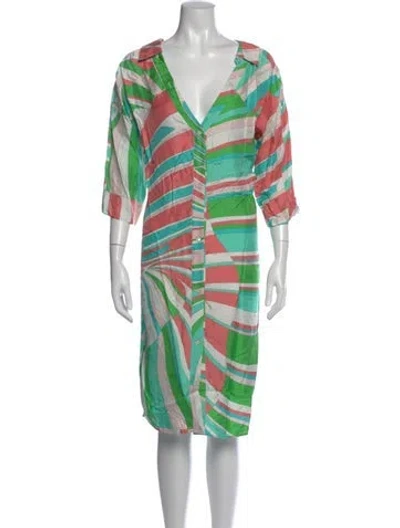 Pre-owned Pucci Printed Knee-length Dress In Green