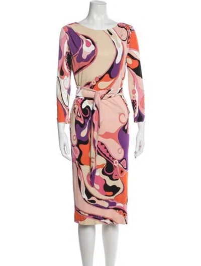 Pre-owned Pucci Printed Knee-length Dress In Multi