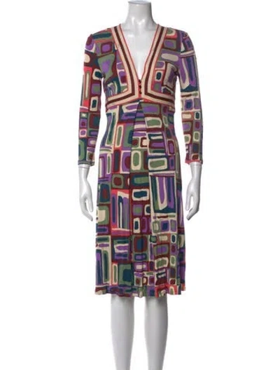 Pre-owned Pucci Printed Knee-length Dress In Neutrals