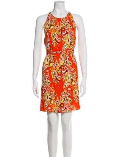 Pre-owned Pucci Printed Knee-length Dress In Orange