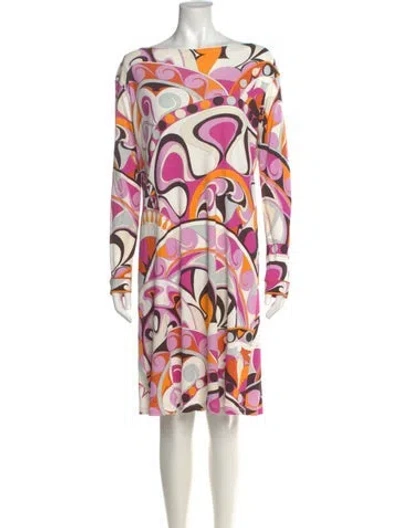 Pre-owned Pucci Printed Knee-length Dress In Pink