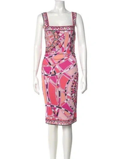 Pre-owned Pucci Printed Knee-length Dress In Pink