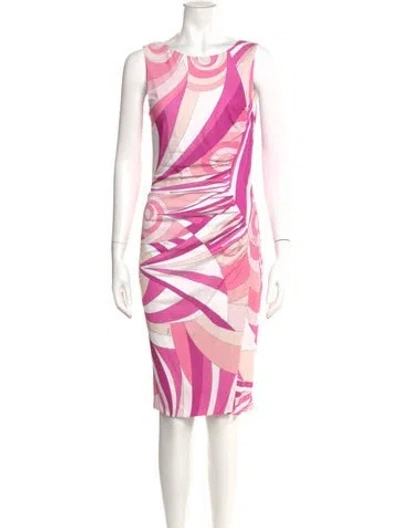 Pre-owned Pucci Printed Knee-length Dress In Pink