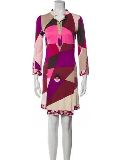 Pre-owned Pucci Printed Knee-length Dress In Pink