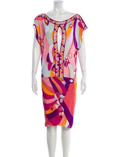 Pre-owned Pucci Printed Knee-length Dress In Pink