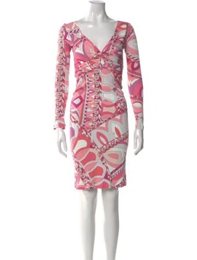 Pre-owned Pucci Printed Knee-length Dress In Pink