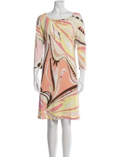 Pre-owned Pucci Printed Knee-length Dress In Pink