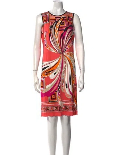 Pre-owned Pucci Printed Knee-length Dress In Pink