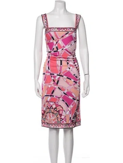 Pre-owned Pucci Printed Knee-length Dress In Pink