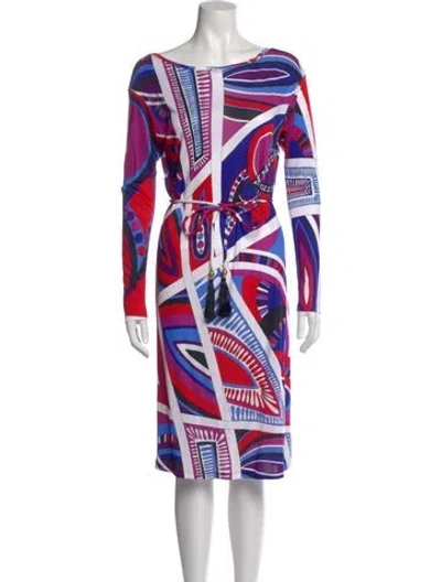 Pre-owned Pucci Printed Knee-length Dress In Purple
