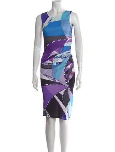 Pre-owned Pucci Printed Knee-length Dress In Purple