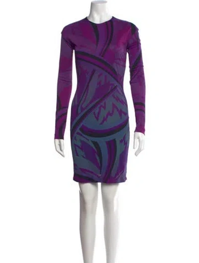 Pre-owned Pucci Printed Knee-length Dress In Purple