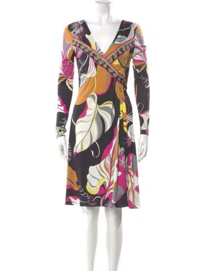 Pre-owned Pucci Printed Knee-length Dress W/ Tags In Black