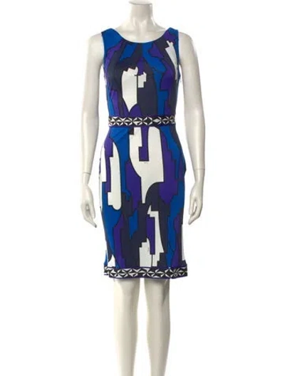 Pre-owned Pucci Printed Knee-length Dress W/ Tags In Blue
