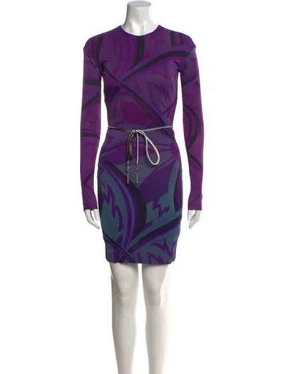 Pre-owned Pucci Printed Knee-length Dress W/ Tags In Purple