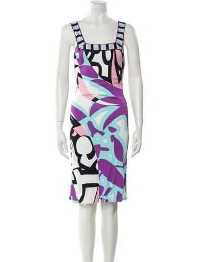 Pre-owned Pucci Printed Knee-length Dress W/ Tags In Purple