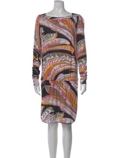 Pre-owned Pucci Printed Knee-length Dress In White
