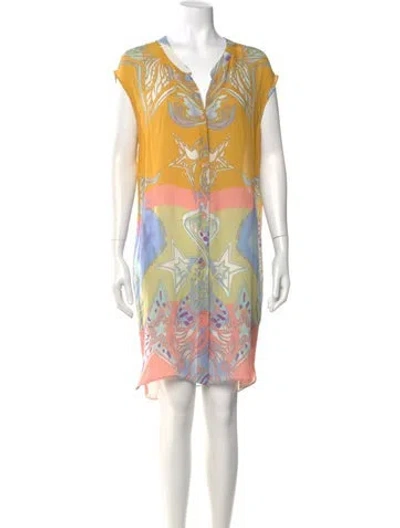 Pre-owned Pucci Printed Knee-length Dress In Yellow