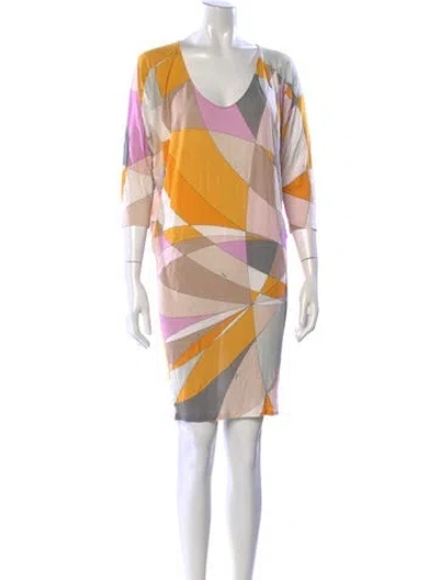 Pre-owned Pucci Printed Knee-length Dress In Yellow