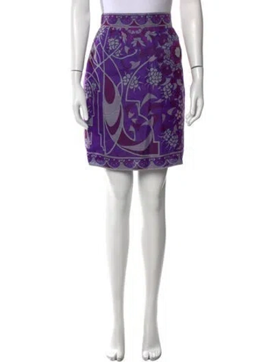 Pre-owned Pucci Printed Knee-length Skirt In Purple