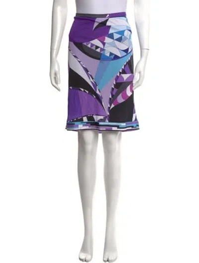 Pre-owned Pucci Printed Knee-length Skirt In Purple
