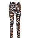 Pucci High-waisted Stretch Fit Ankle Length Leggings In Brown