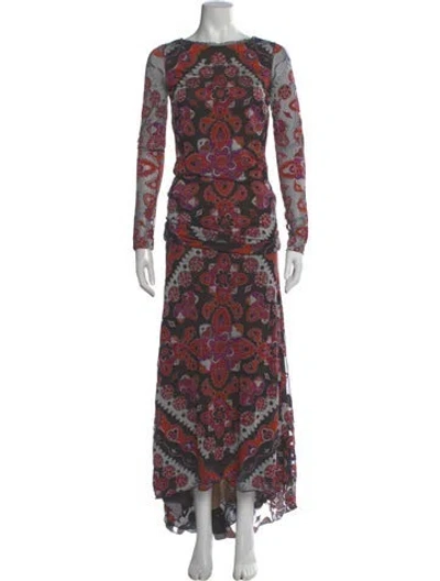 Pre-owned Pucci Printed Long Dress In Black