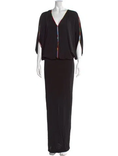 Pre-owned Pucci Printed Long Dress In Black