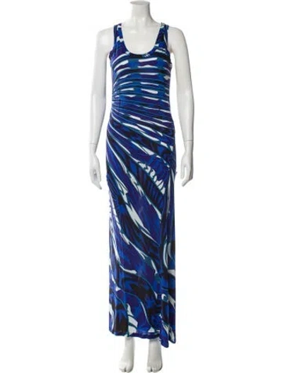 Pre-owned Pucci Printed Long Dress In Blue