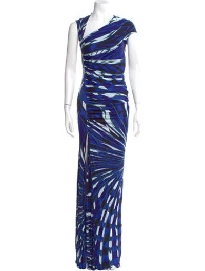 Pre-owned Pucci Printed Long Dress In Blue