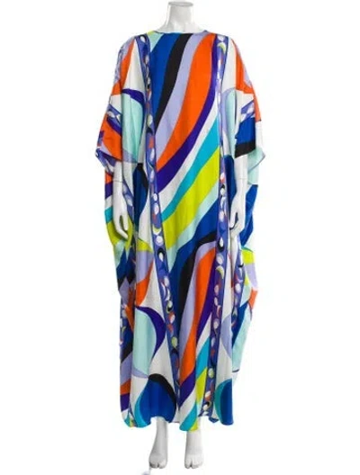 Pre-owned Pucci Printed Long Dress In Blue