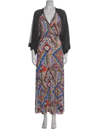 Pre-owned Pucci Printed Long Dress In Blue