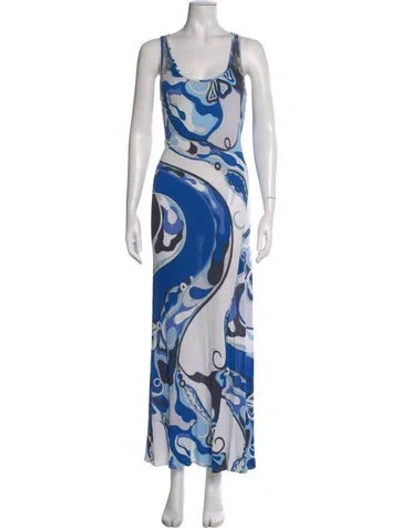Pre-owned Pucci Printed Long Dress In Blue
