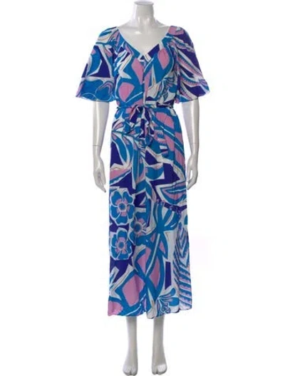 Pre-owned Pucci Printed Long Dress In Blue