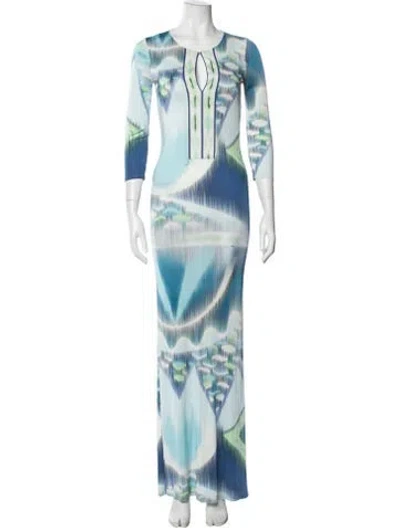 Pre-owned Pucci Printed Long Dress In Blue