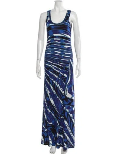 Pre-owned Pucci Printed Long Dress In Blue