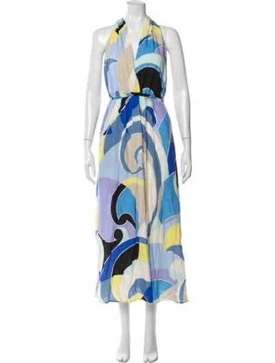 Pre-owned Pucci Printed Long Dress In Blue