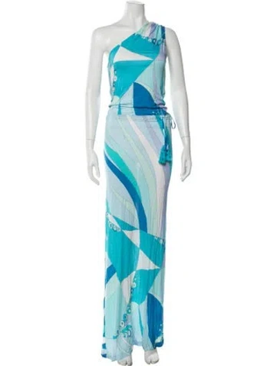 Pre-owned Pucci Printed Long Dress In Blue