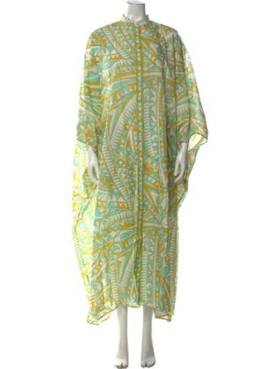 Pre-owned Pucci Printed Long Dress In Green