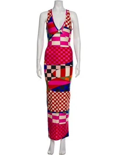Pre-owned Pucci Printed Long Dress In Multi