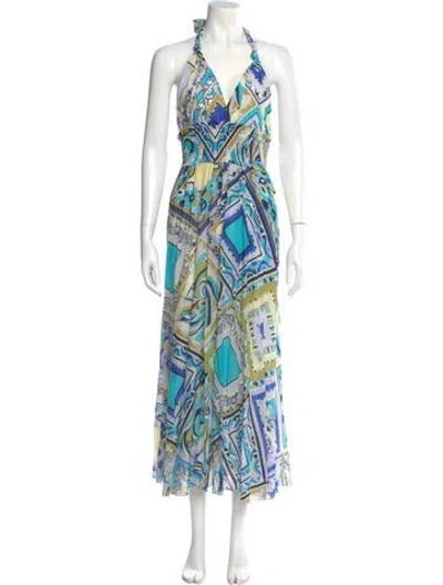Pre-owned Pucci Printed Long Dress In Multi