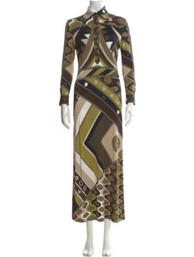 Pre-owned Pucci Printed Long Dress In Multi