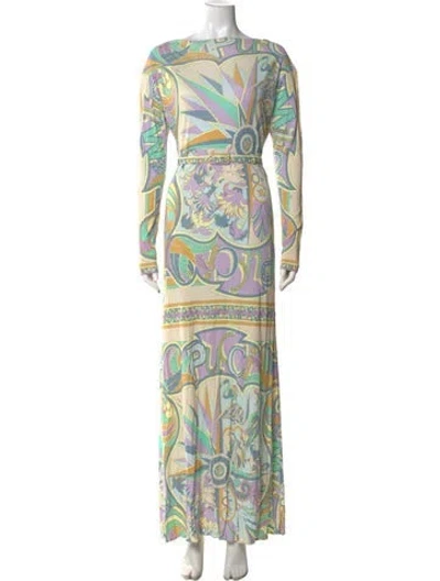 Pre-owned Pucci Printed Long Dress In Multi
