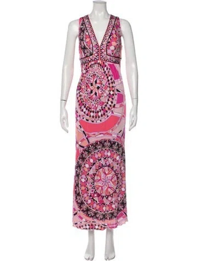 Pre-owned Pucci Printed Long Dress In Multi